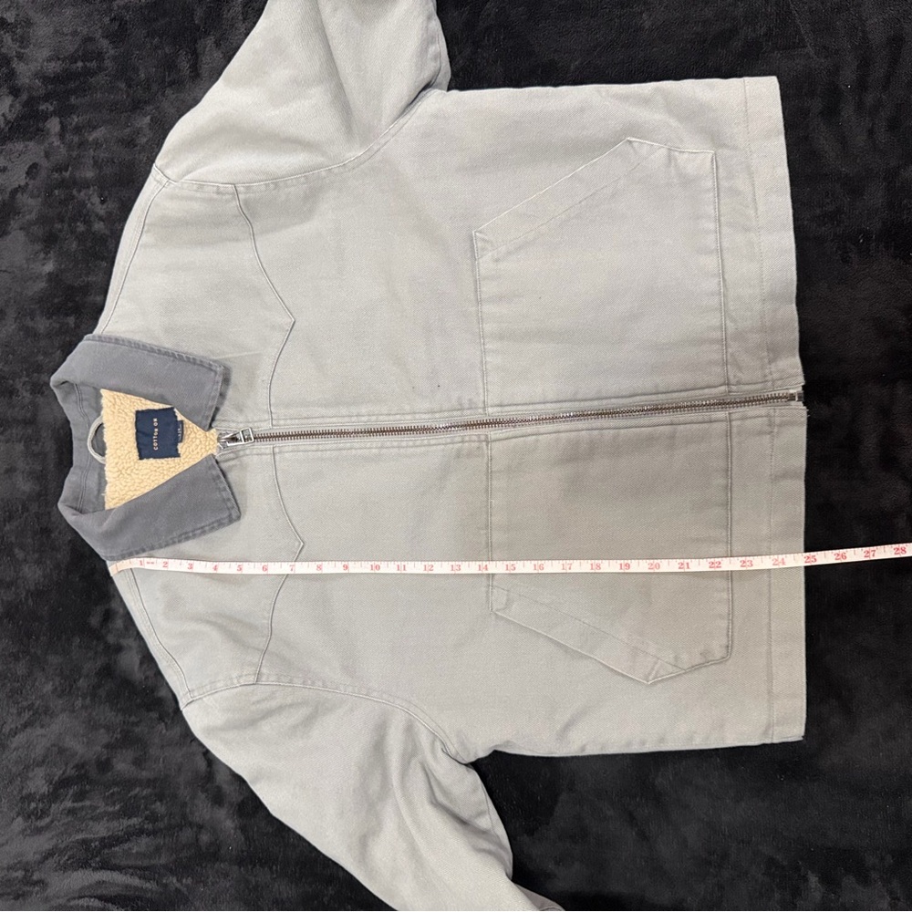Cotton On Gray Zip-Up Jacket with Sherpa Lining